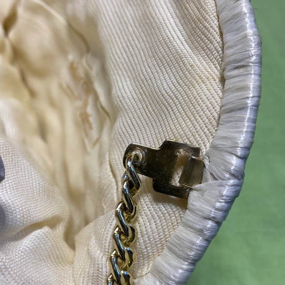 Vintage 60s Woven White Straw & Beaded Handbag by Marcus Brothers of Miami - Picture 12 of 16